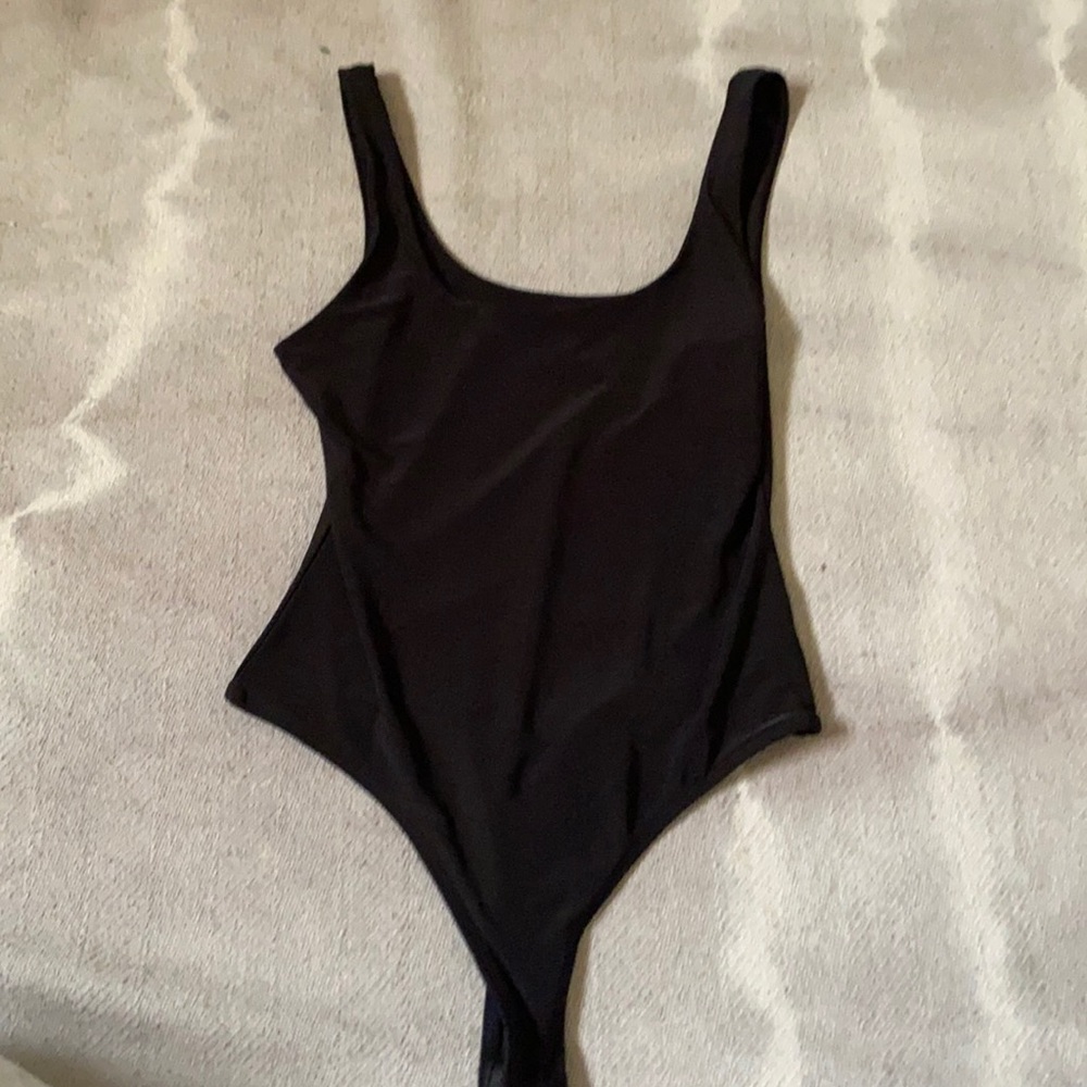 Black tanktop thong body suit